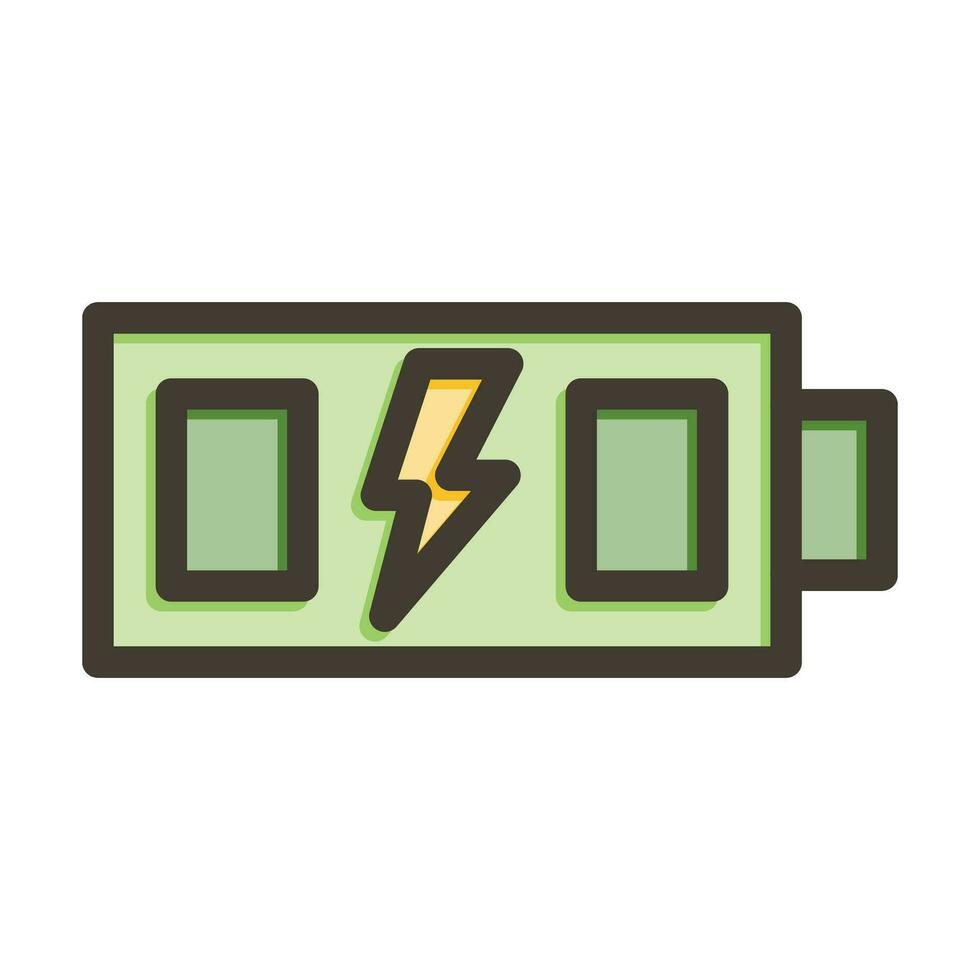 Battery Vector Thick Line Filled Colors Icon For Personal And Commercial Use.