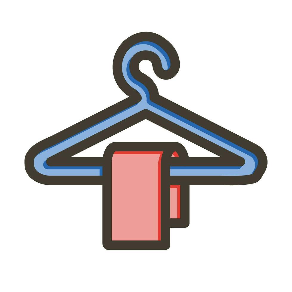 Towel Hanger Vector Thick Line Filled Colors Icon For Personal And Commercial Use.