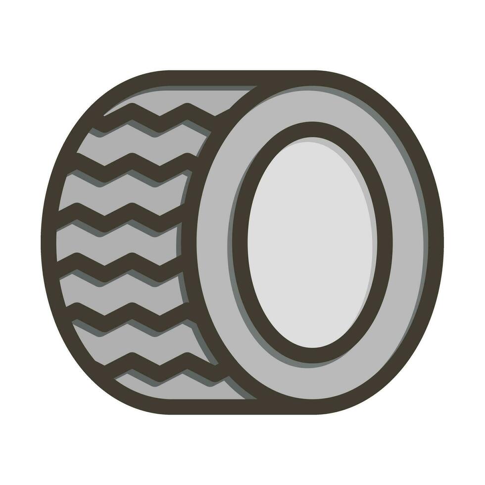 Tire Vector Thick Line Filled Colors Icon For Personal And Commercial Use.