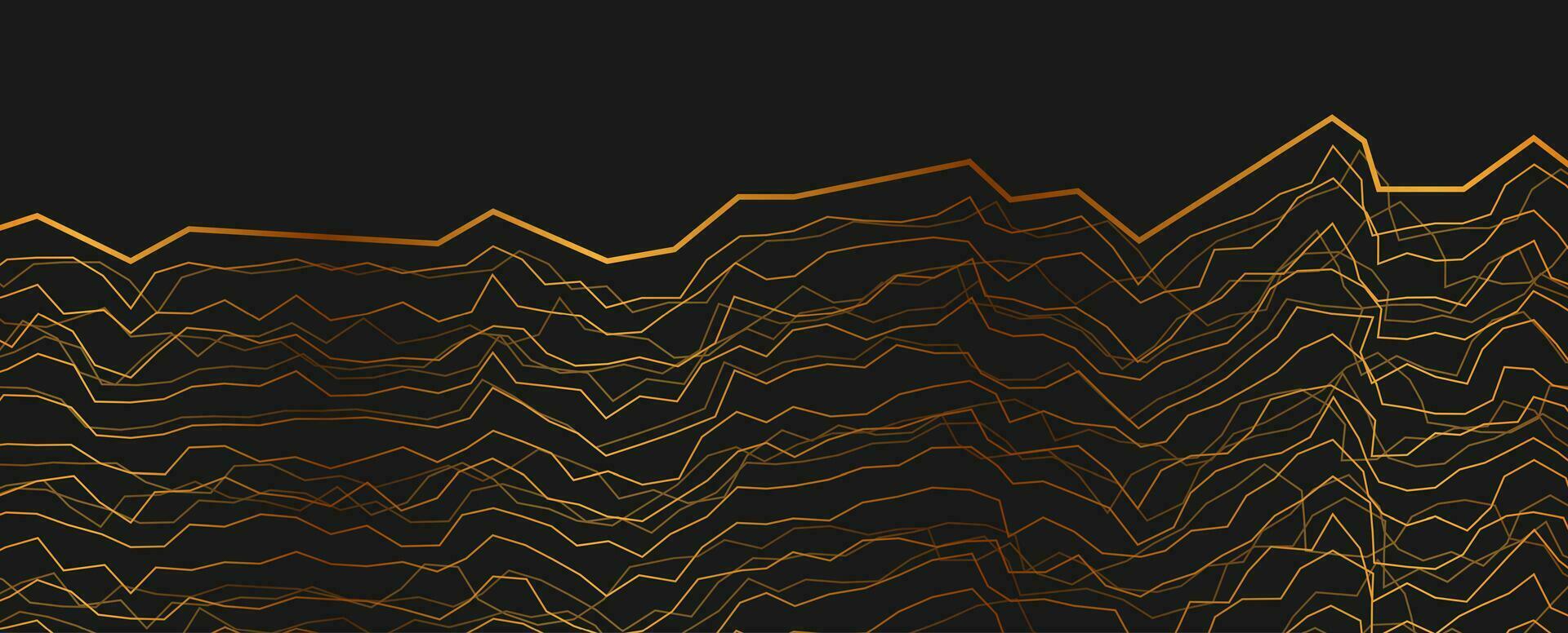 Golden curved lines abstract geometric luxury background vector