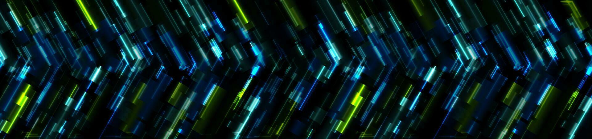 Glitch abstract neon arrows tech vector background