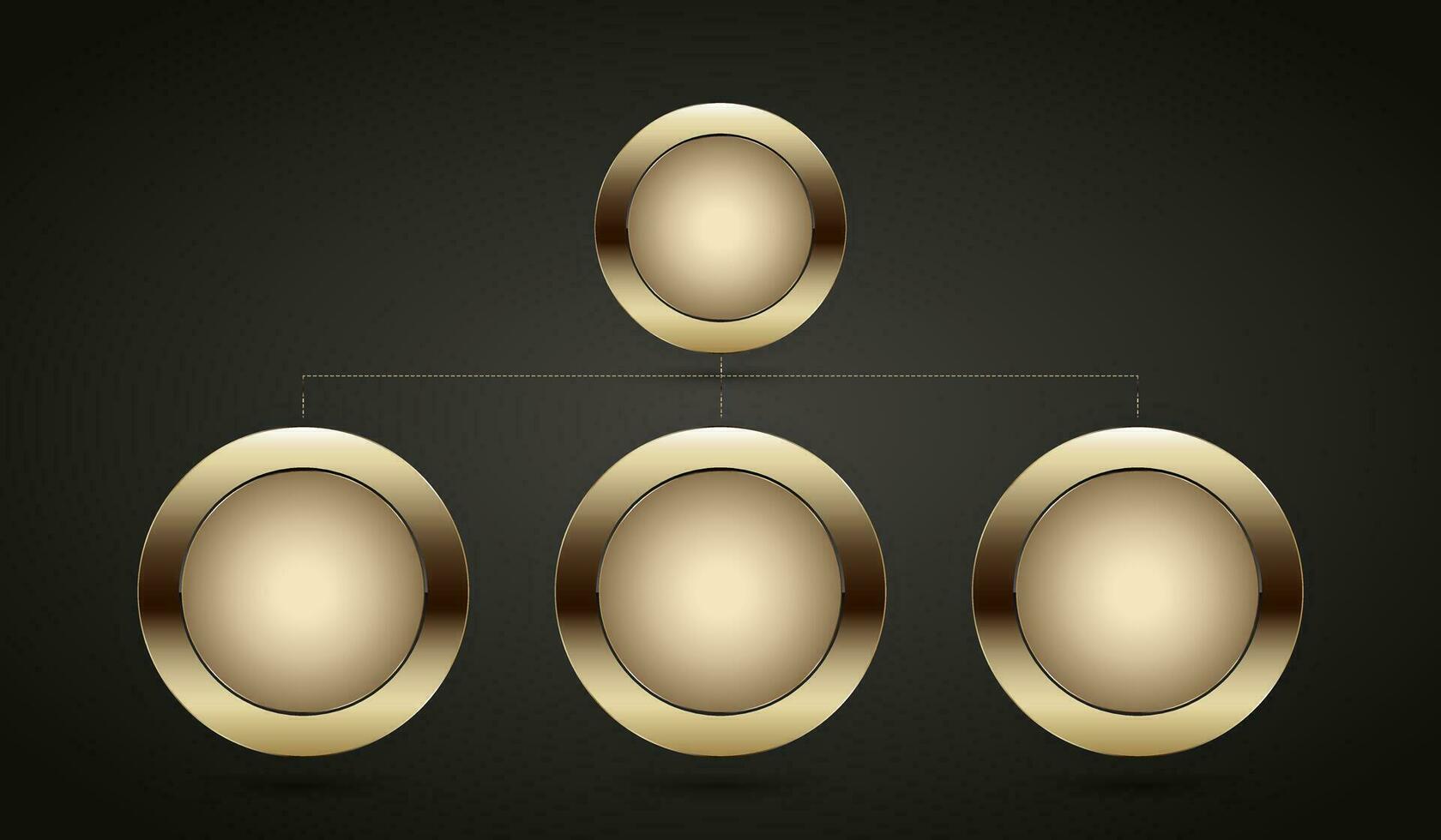 gráfico de círculos lujo oro prima calidad Insignia botones diseño, y lujo circulo en oscuro antecedentes vector