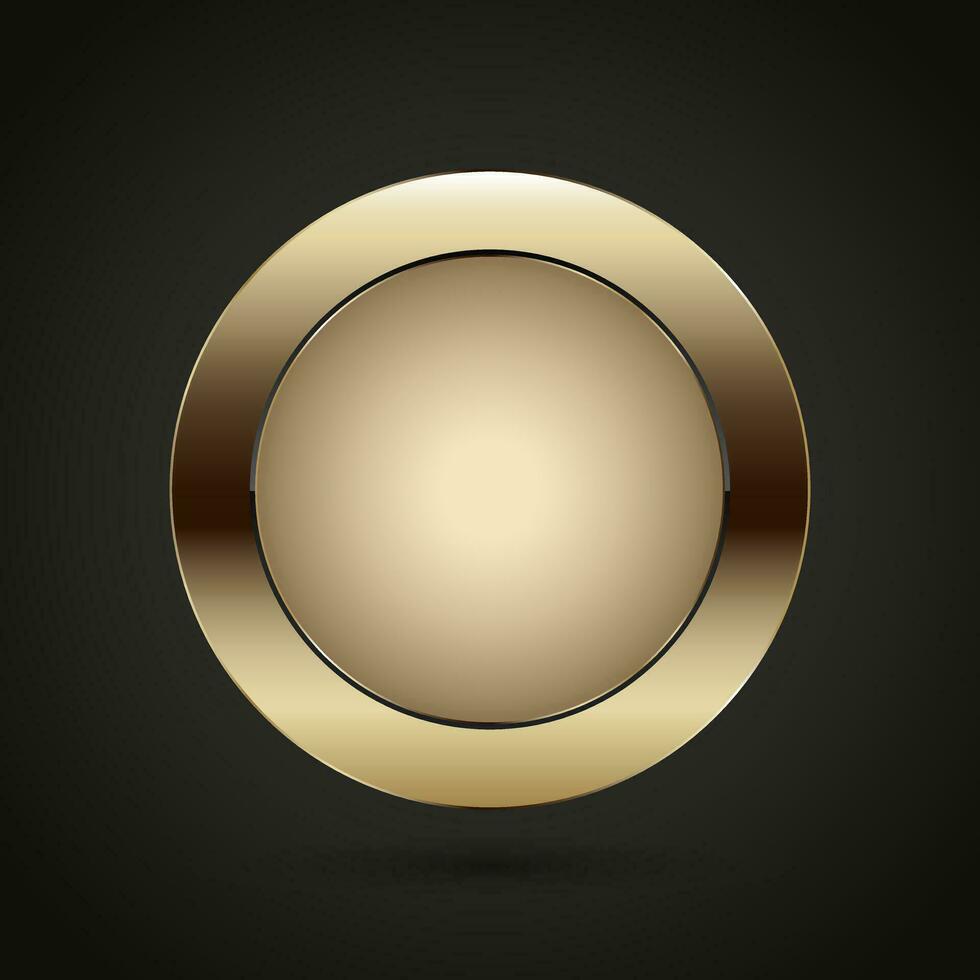 A luxury Gold premium quality badge button design, and luxury circle on dark background vector