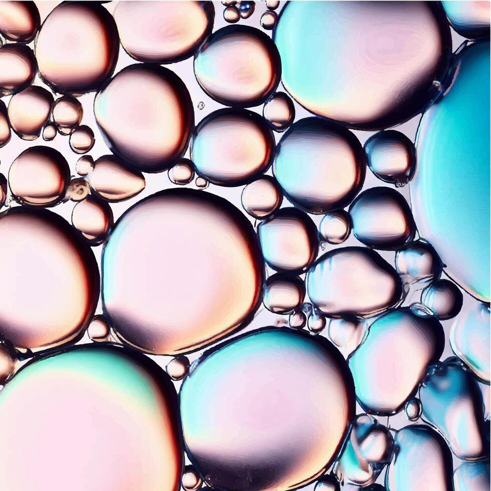 Vector Cosmetic essence, liquid bubble, molecule antioxidant of liquid bubble on water 3d background. photo