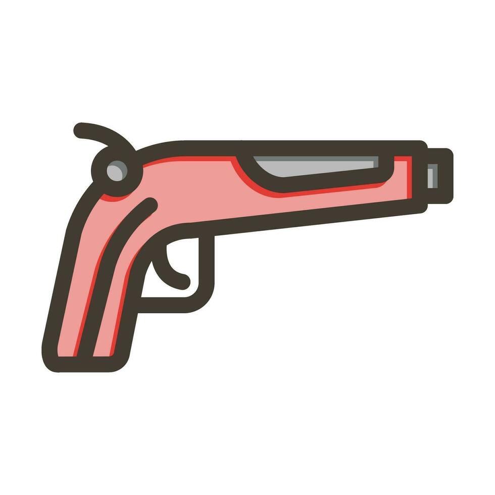 Gun Vector Thick Line Filled Colors Icon For Personal And Commercial Use.