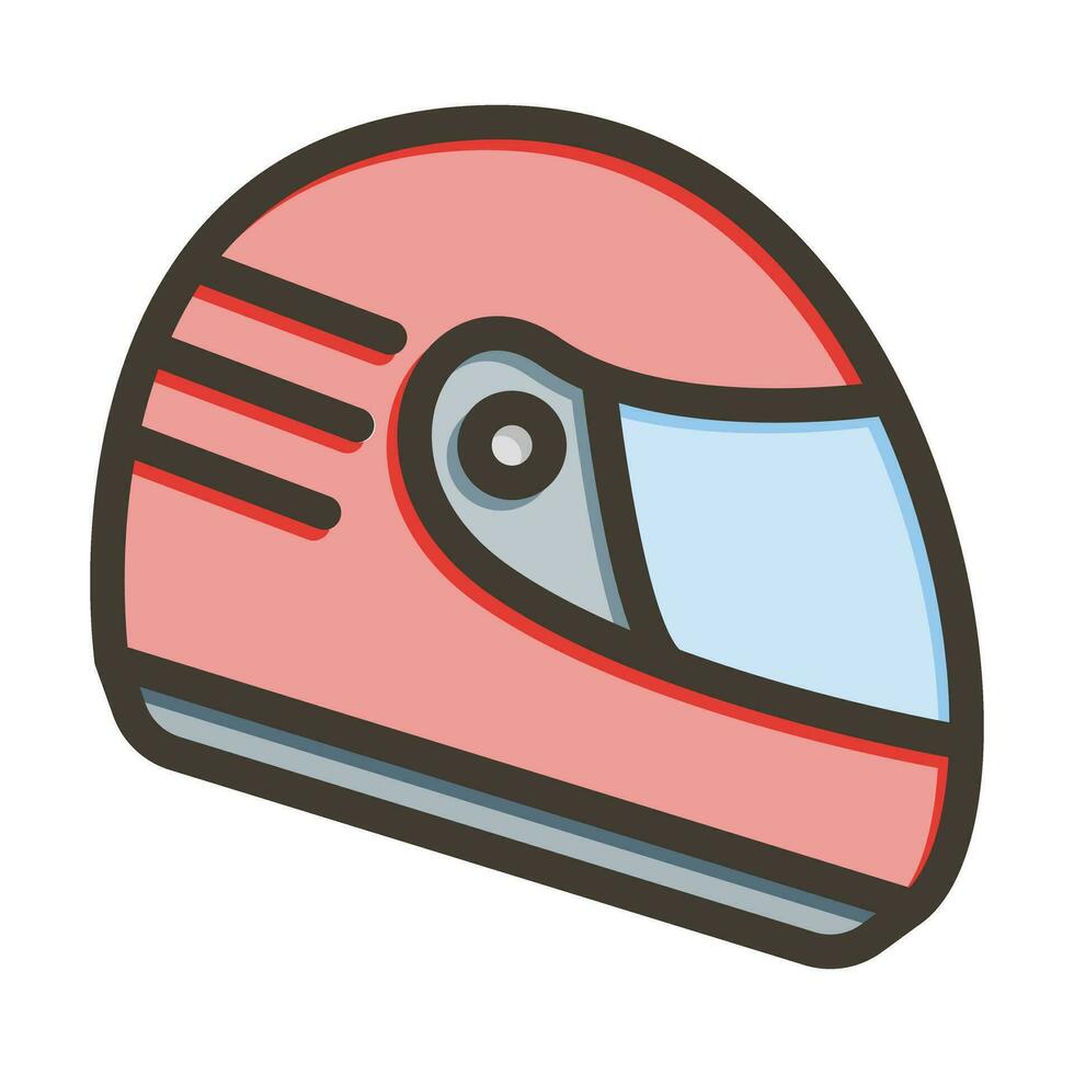 Helmet Vector Thick Line Filled Colors Icon For Personal And Commercial Use.