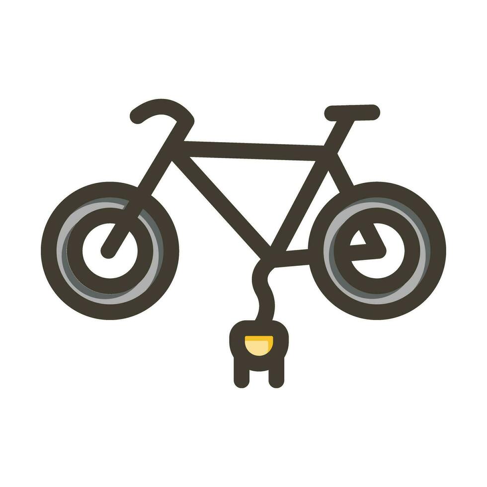 Electric Bicycle Vector Thick Line Filled Colors Icon For Personal And Commercial Use.