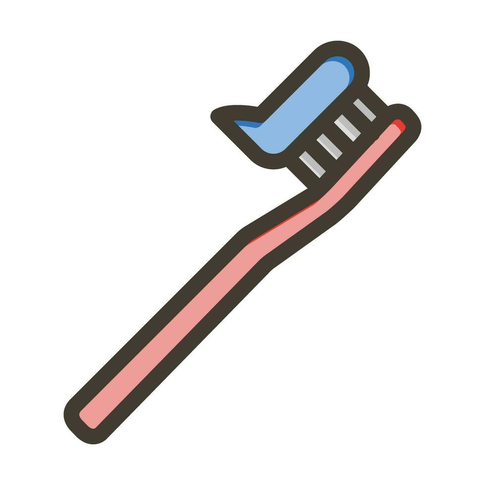 cepillo de dientes vector grueso línea lleno colores icono para personal y comercial usar.