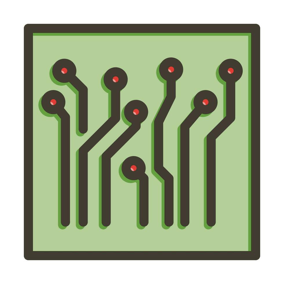 Circuit Vector Thick Line Filled Colors Icon For Personal And Commercial Use.