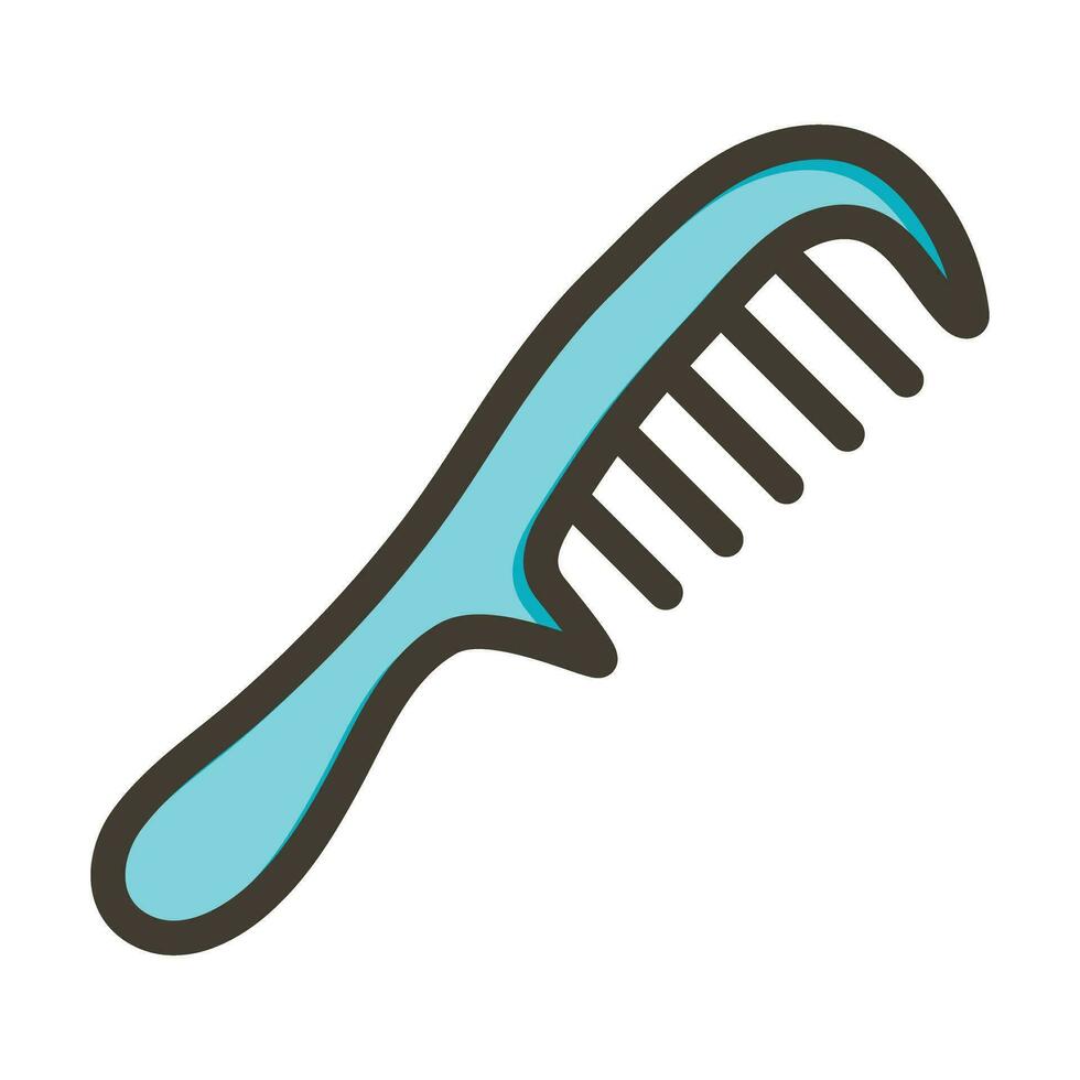 Hair Comb Vector Thick Line Filled Colors Icon For Personal And Commercial Use.