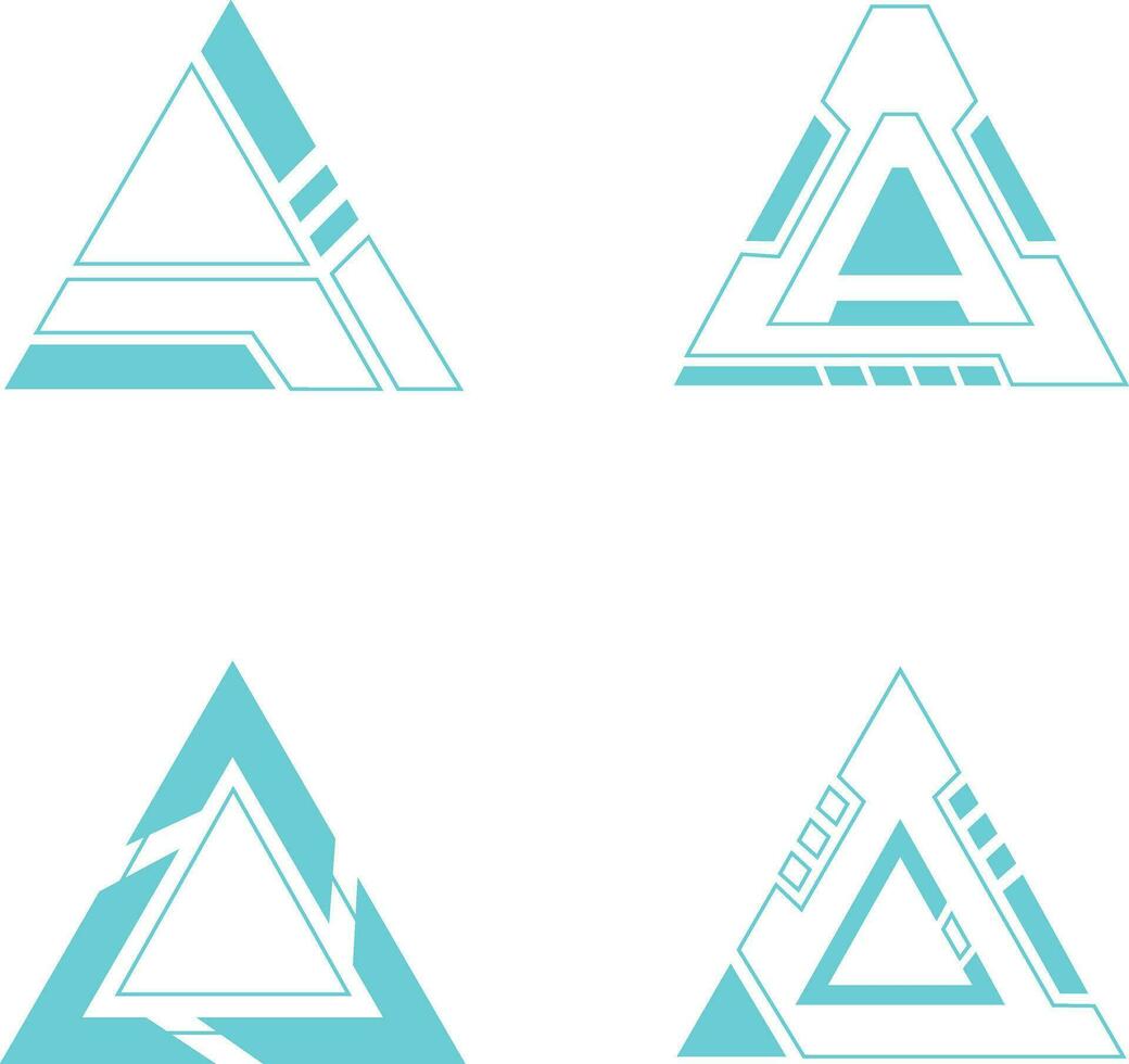 Futuristic Hud Triangle Geometric Shape. Digital Technology Design. Vector Illustration