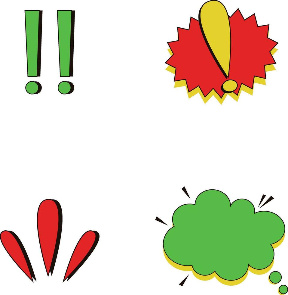 Comic Speech Bubble Effect Icon Collection. Simple Design Shape. Vector Illustration