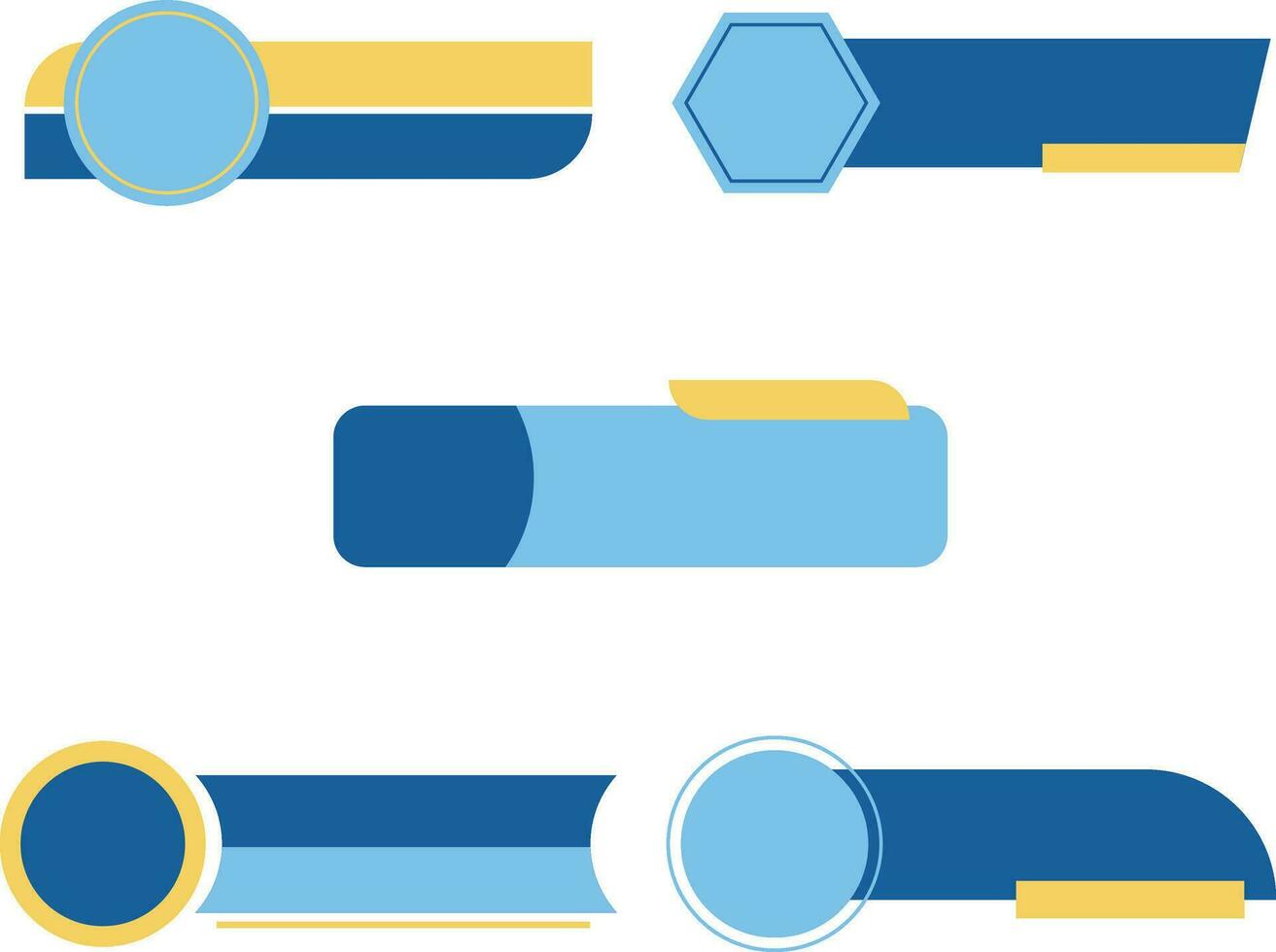 Lower Third Button for News Bar, Streaming, Website, etc. Vector Illustration.