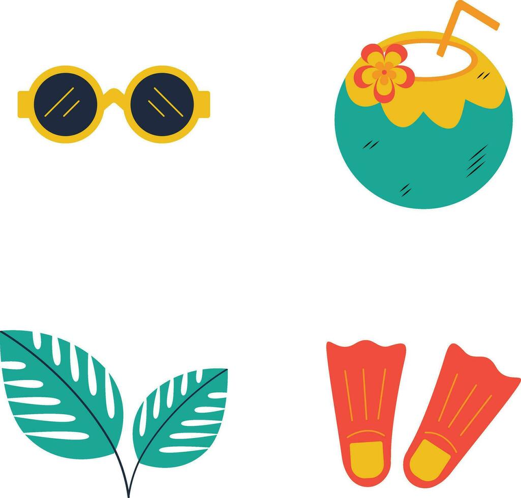 playa verano fiesta sencillo diseño elemento con de moda concepto. vector ilustración