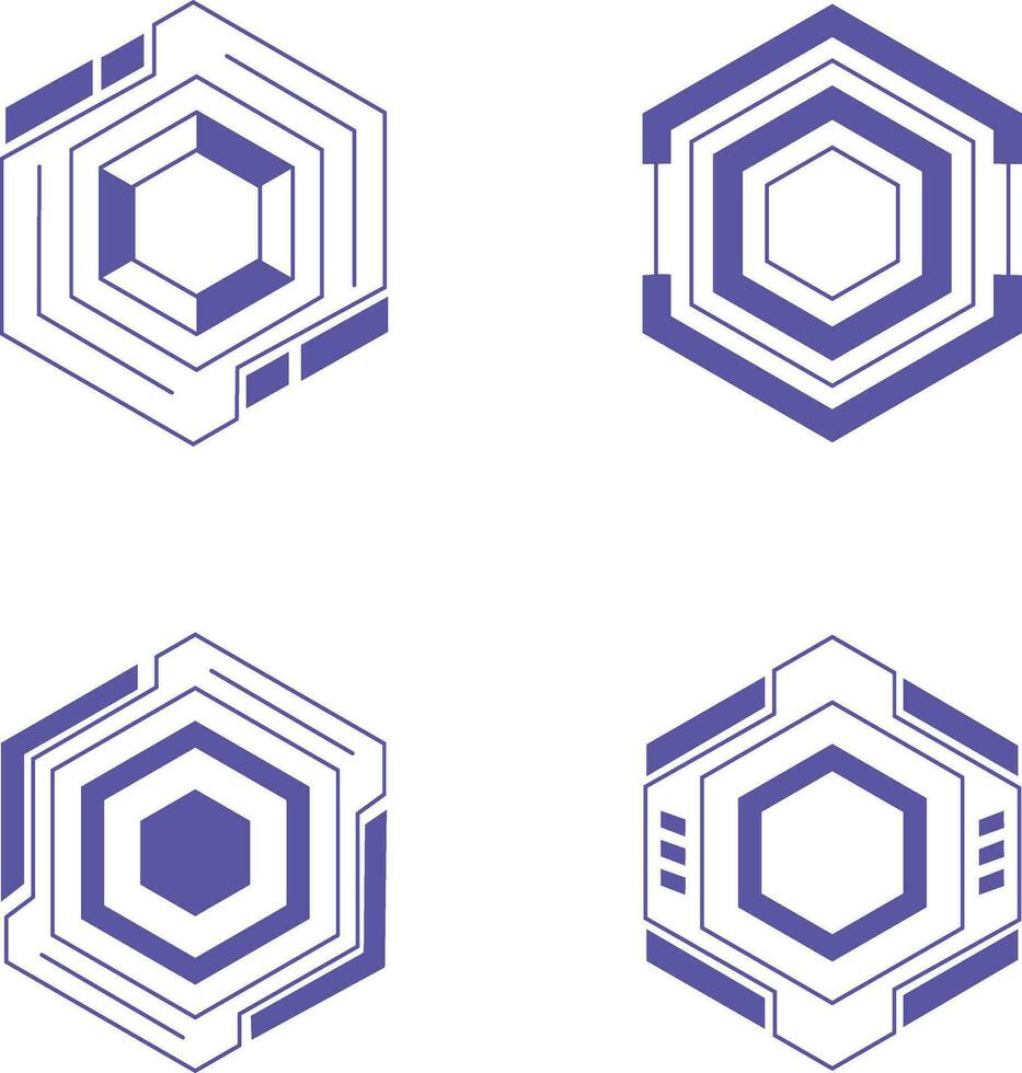 Hexagon Futuristic Hud Frame Shape. Digital Technology Design. Vector Illustration