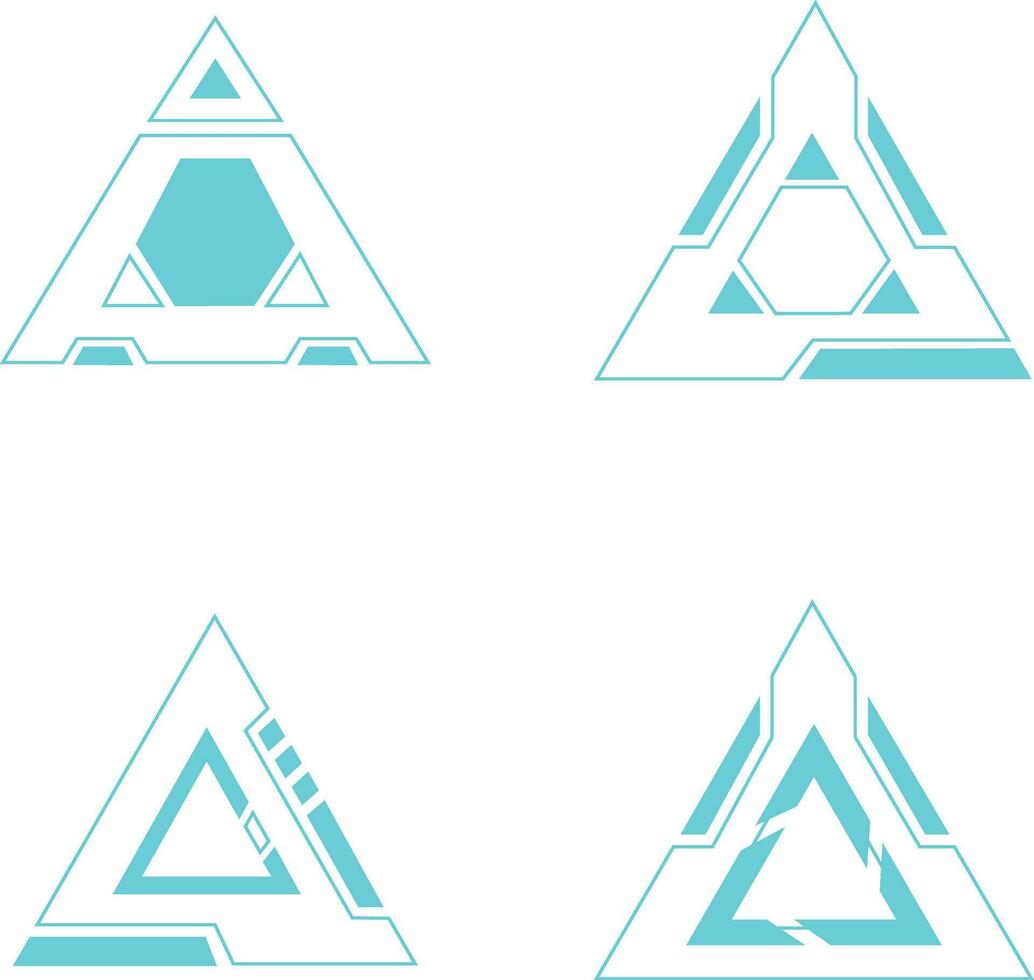 Futuristic Hud Triangle Geometric Shape. Digital Technology Design. Vector Illustration