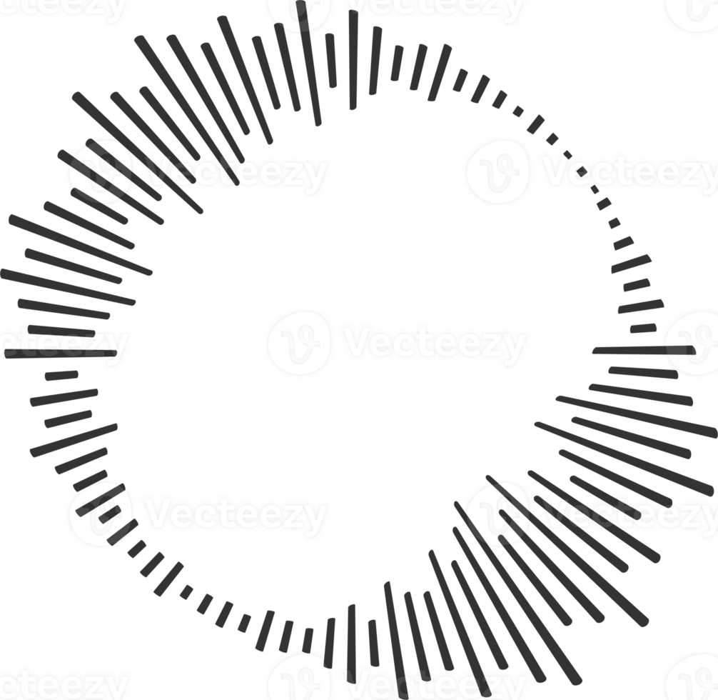 Circle sound wave. Audio music equalizer. Round circular icon. Spectrum radial pattern and frequency frame png