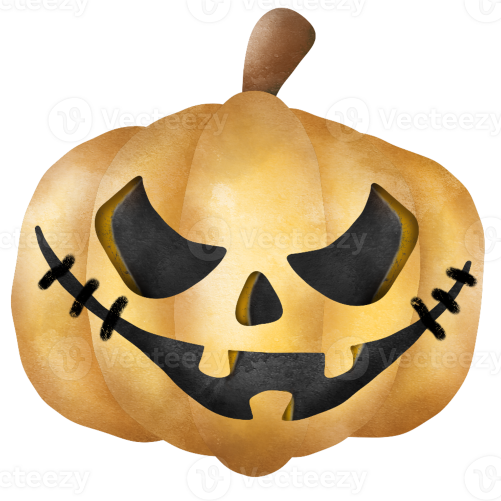 Halloween citrouille avec content affronter. png