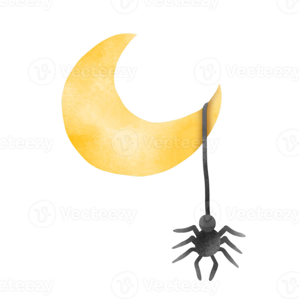 dia das Bruxas lua com aranha. png