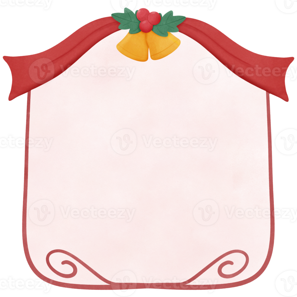 Watercolor Christmas frame, for invitation and greetings in happy season png