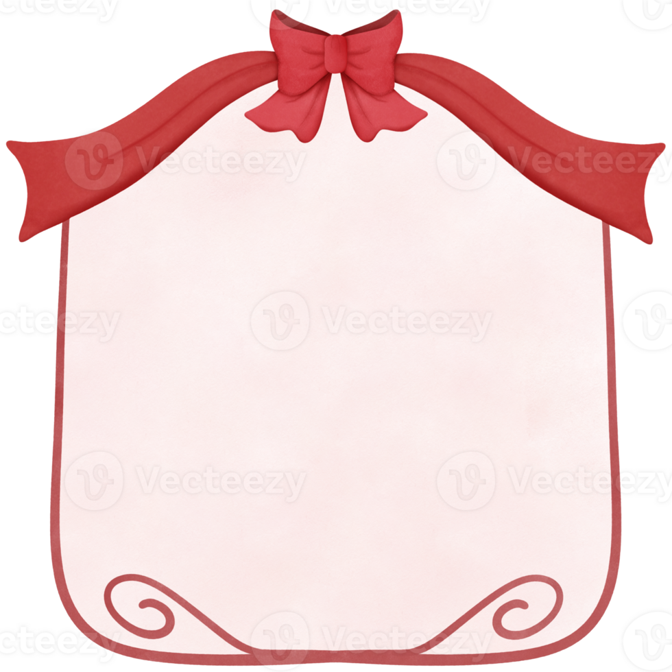 Watercolor Christmas frame, for invitation and greetings in happy season png