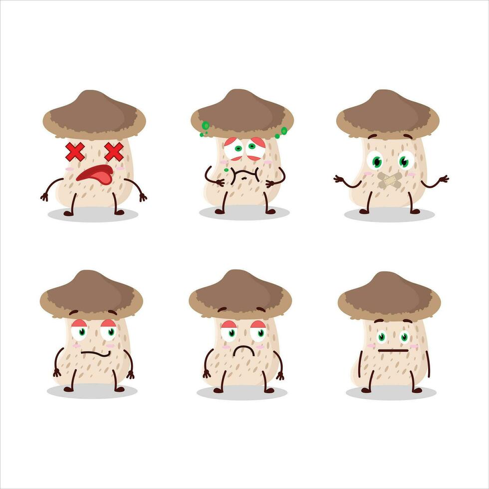 Shiitake mushroom cartoon character with nope expression vector