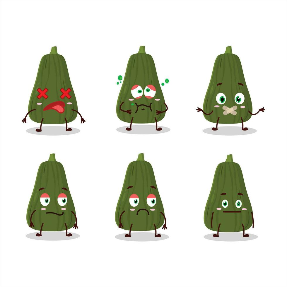 Squash cartoon in character with nope expression vector