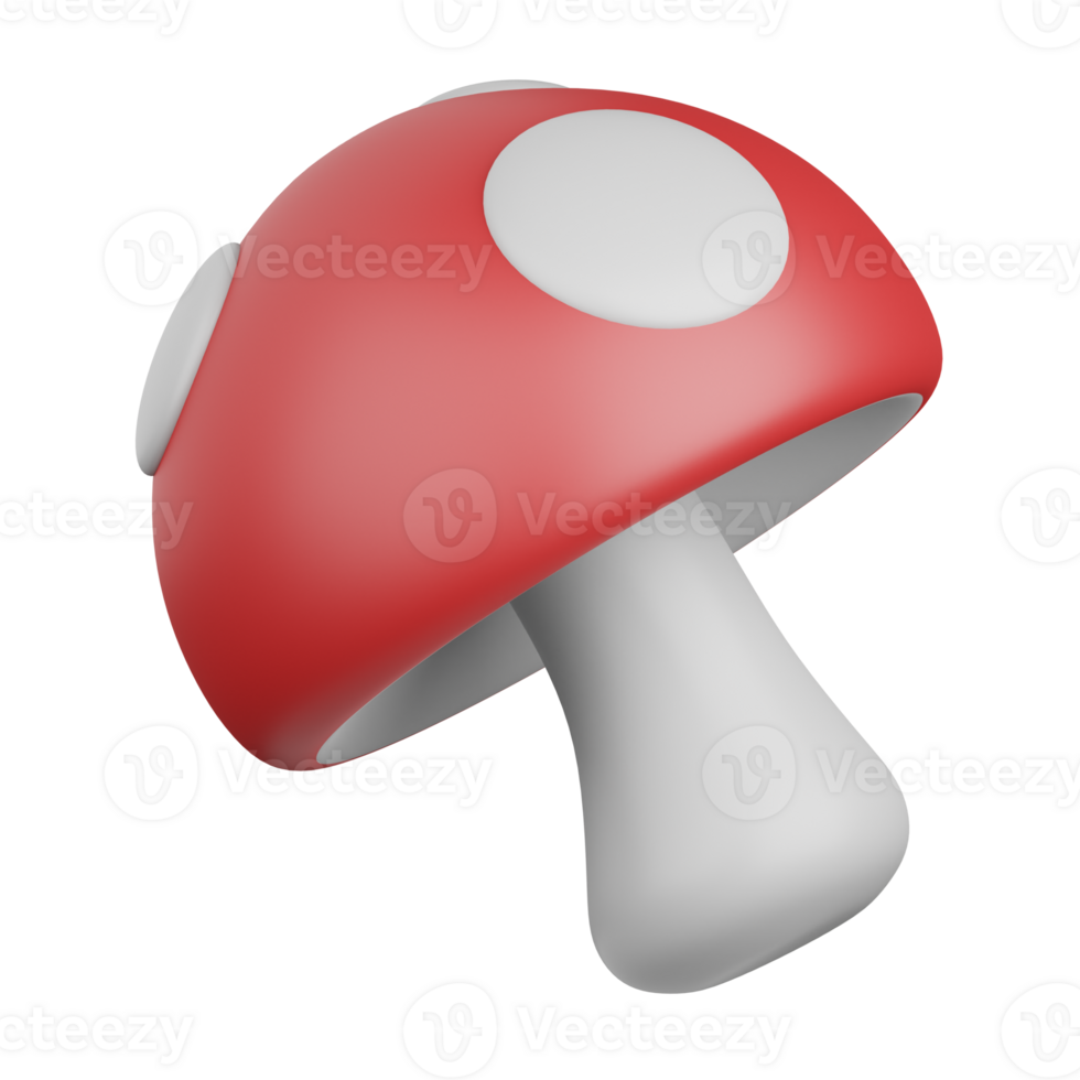3d rendering mushroom isolated useful for food, allergen, allergy, disease and antigen design png
