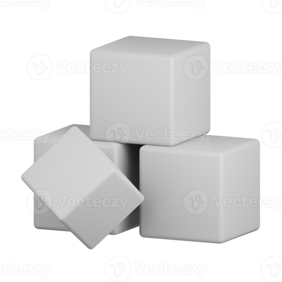 3d rendering sugar cubes isolated useful for food, allergen, allergy, disease and antigen design element png