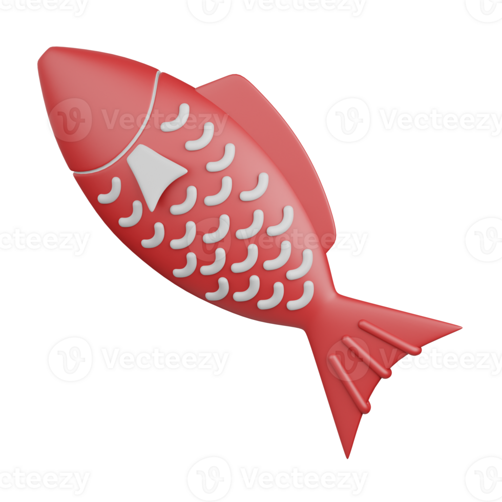 3d tolkning fisk isolerat användbar för mat, allergen, allergi, sjukdom och antigen design element png