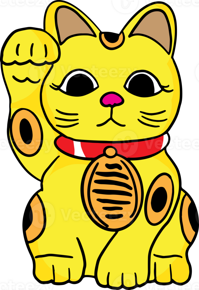 The Maneki Neko drawing image for Japanese concept png