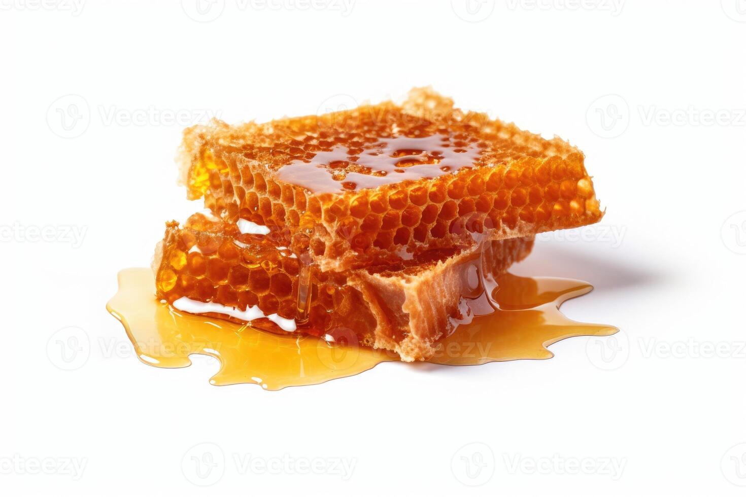 and honey on white background. Honey. Generative ai 28340277
