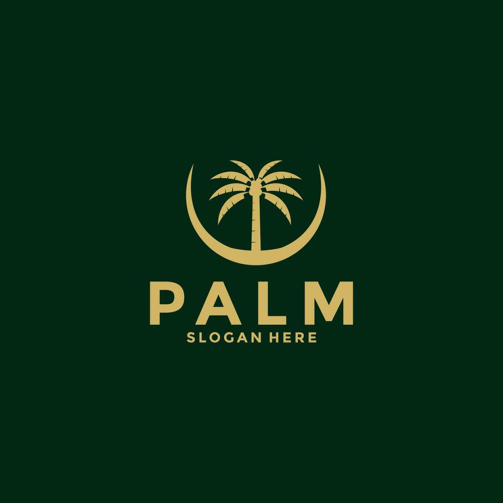 Palm tree logo design vector, Creative Palm leaf logo template vector