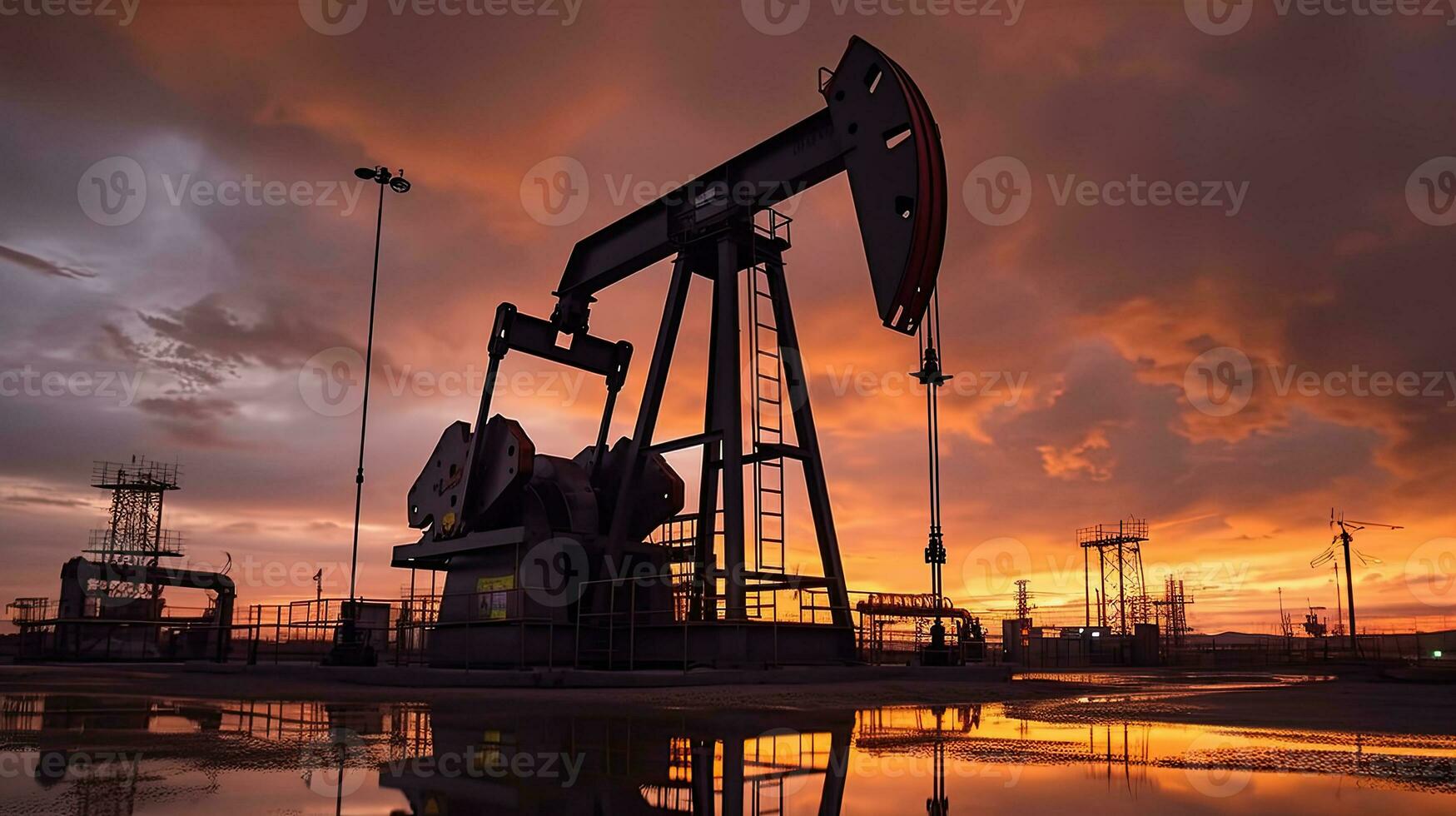 Oil pump oil rig energy industrial machine for petroleum in the sunset  background for design, generative ai 28265830 Stock Photo at Vecteezy