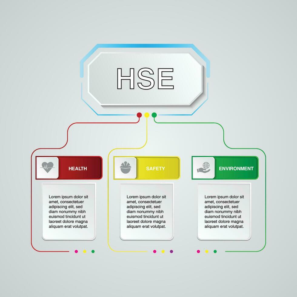 HSE icon  with circular arrow sign. Health Safety Environment concepts. vector illustration