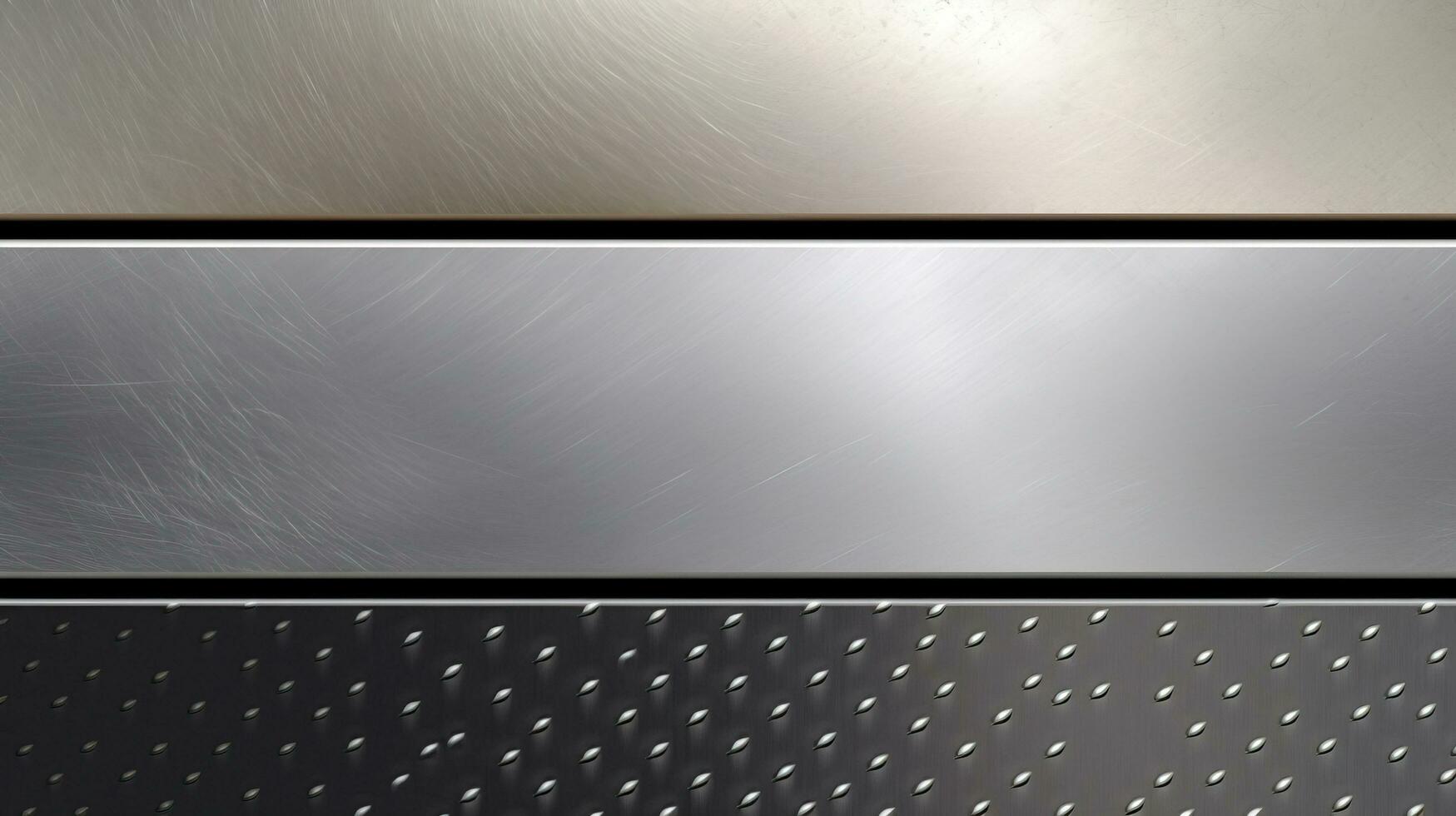 Set texture group of metallic gradient steel shiny background silver gold color. AI generated. photo
