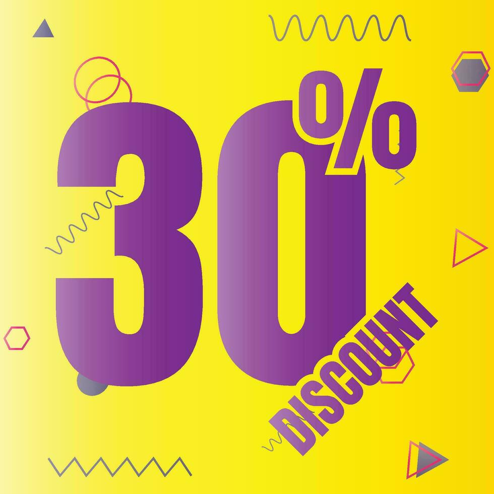 30 percent discount deal sign icon, 30 percent special offer discount vector, 30 percent sale price reduction offer design, Friday shopping sale discount percentage icon design vector