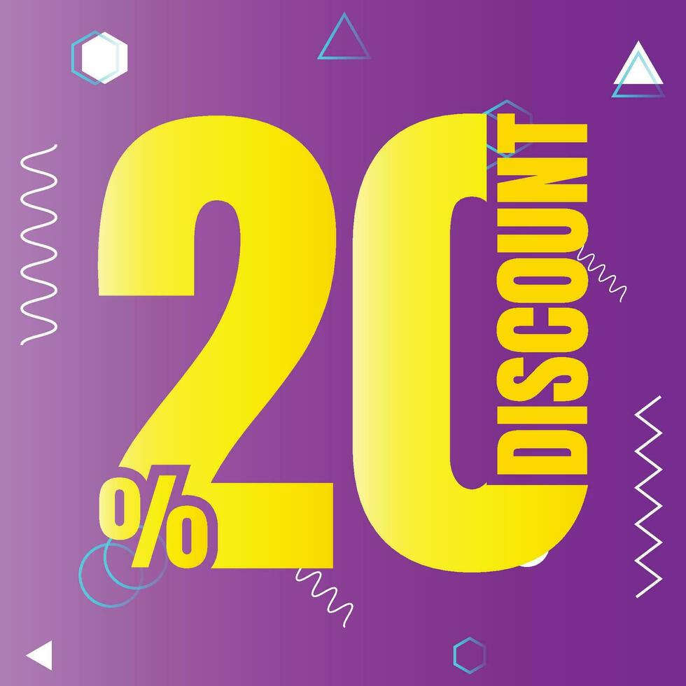 20 percent discount deal sign icon, 20 percent special offer discount vector, 20 percent sale price reduction offer design, Friday shopping sale discount percentage icon design vector