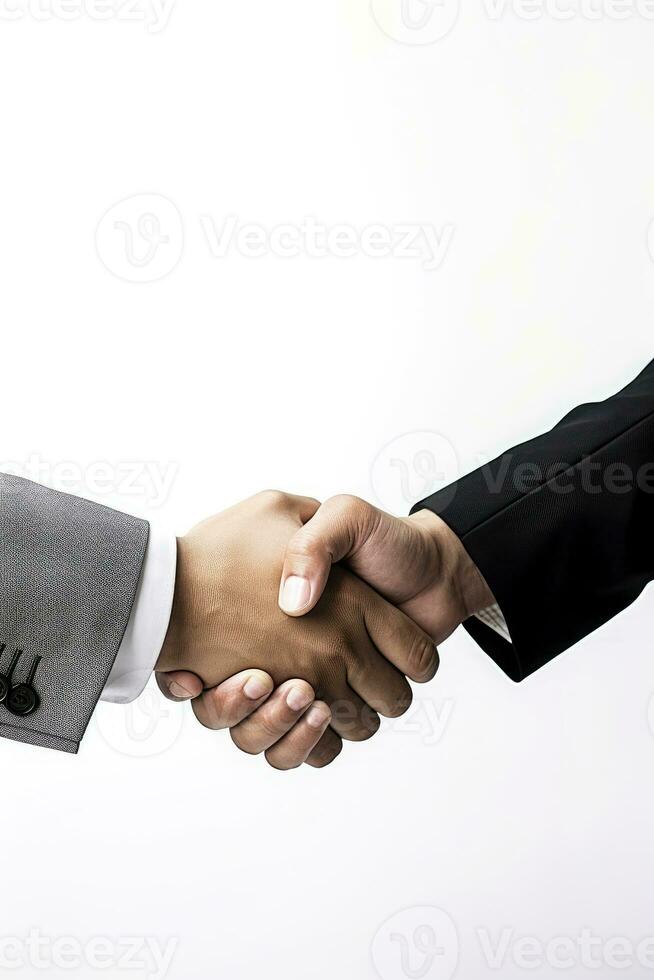 Handshake, wearing a suit, formal occasion, AI Generated photo