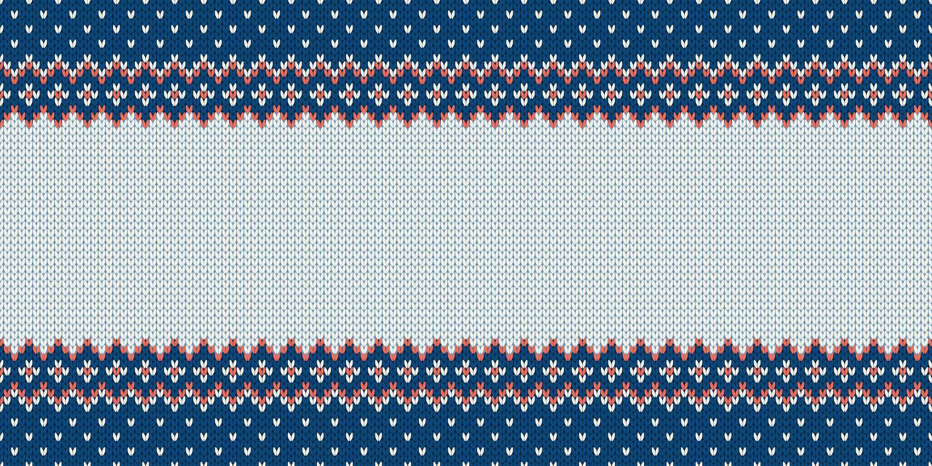 Knitwear template with empty place for text. Wide background. vector