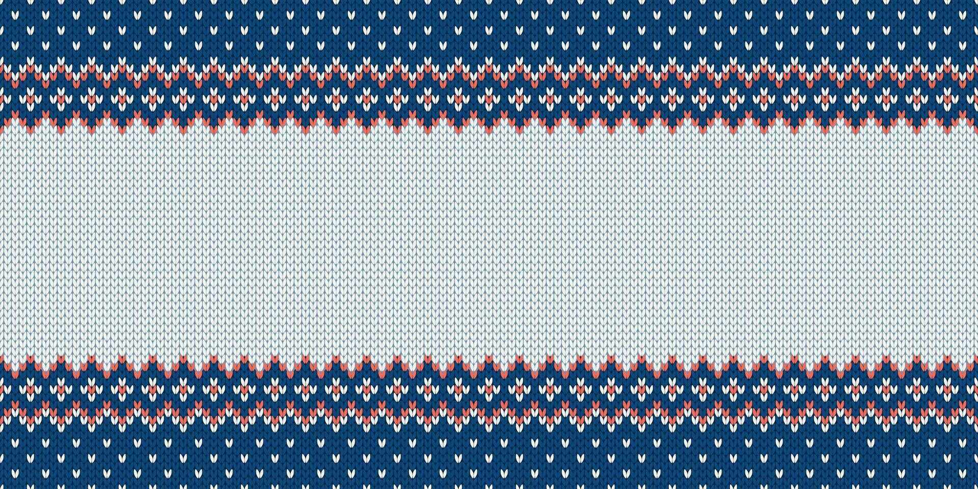 Knitwear template with empty place for text. Wide background. vector