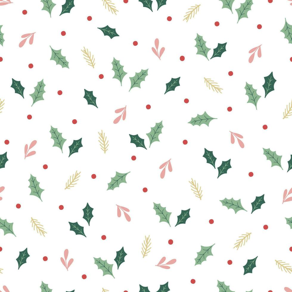 Christmas seamless pattern on white background. vector