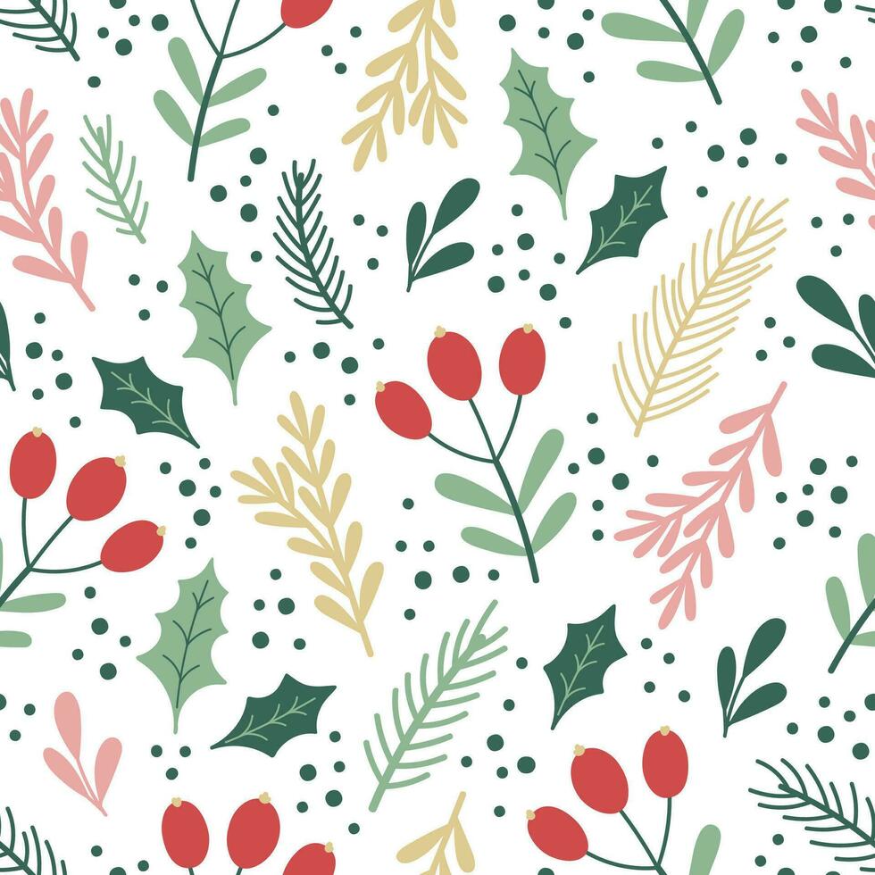 Christmas seamless pattern on white background. vector