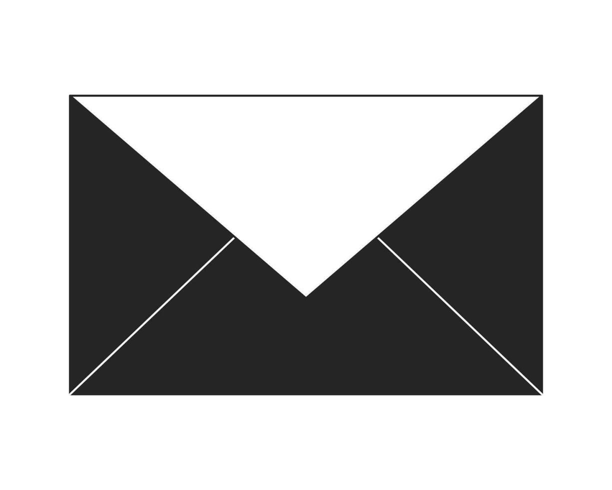 Closed envelope flat monochrome isolated vector object. Unreaded letter. Correspondence. Editable black and white line art drawing. Simple outline spot illustration for web graphic design