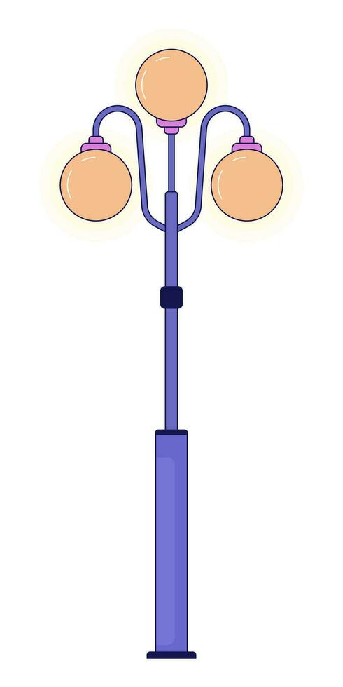 poste de luz farola plano línea color aislado vector objeto. calle ligero. editable acortar Arte imagen en blanco antecedentes. luz de la calle ciudad. sencillo contorno dibujos animados Mancha ilustración para web diseño