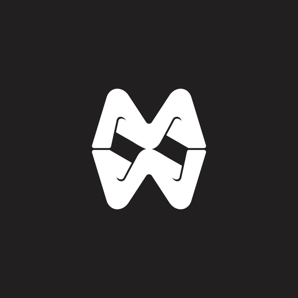 letra wm 3d geométrico logo vector