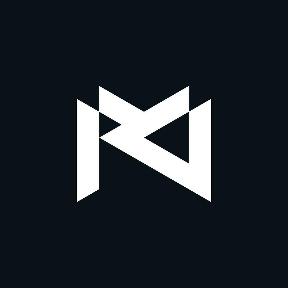 letter mk abstract geometric logo vector