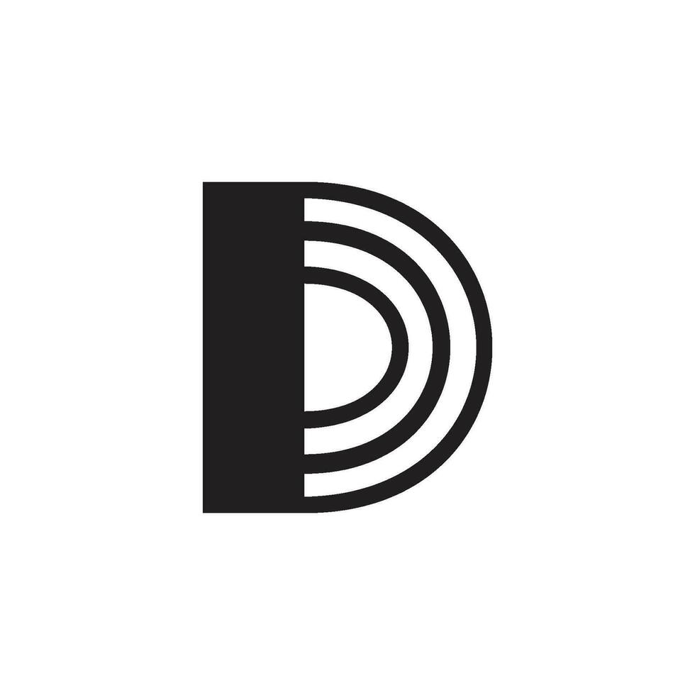 letra d rayas capital logo vector