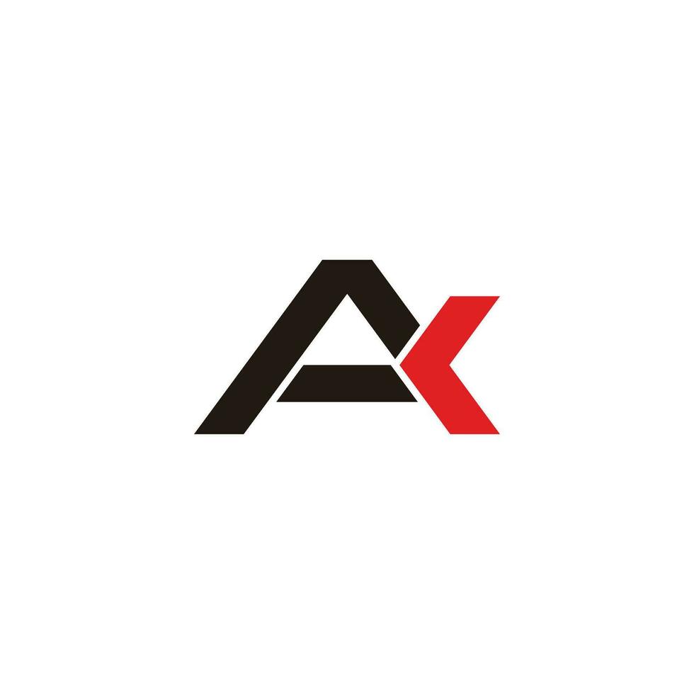 letter ak arrow geometric line logo vector
