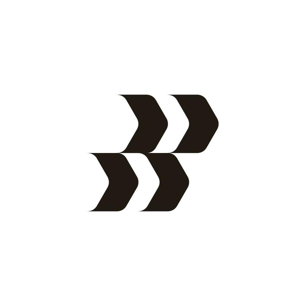 letter rr abstract arrows geometric simple logo vector